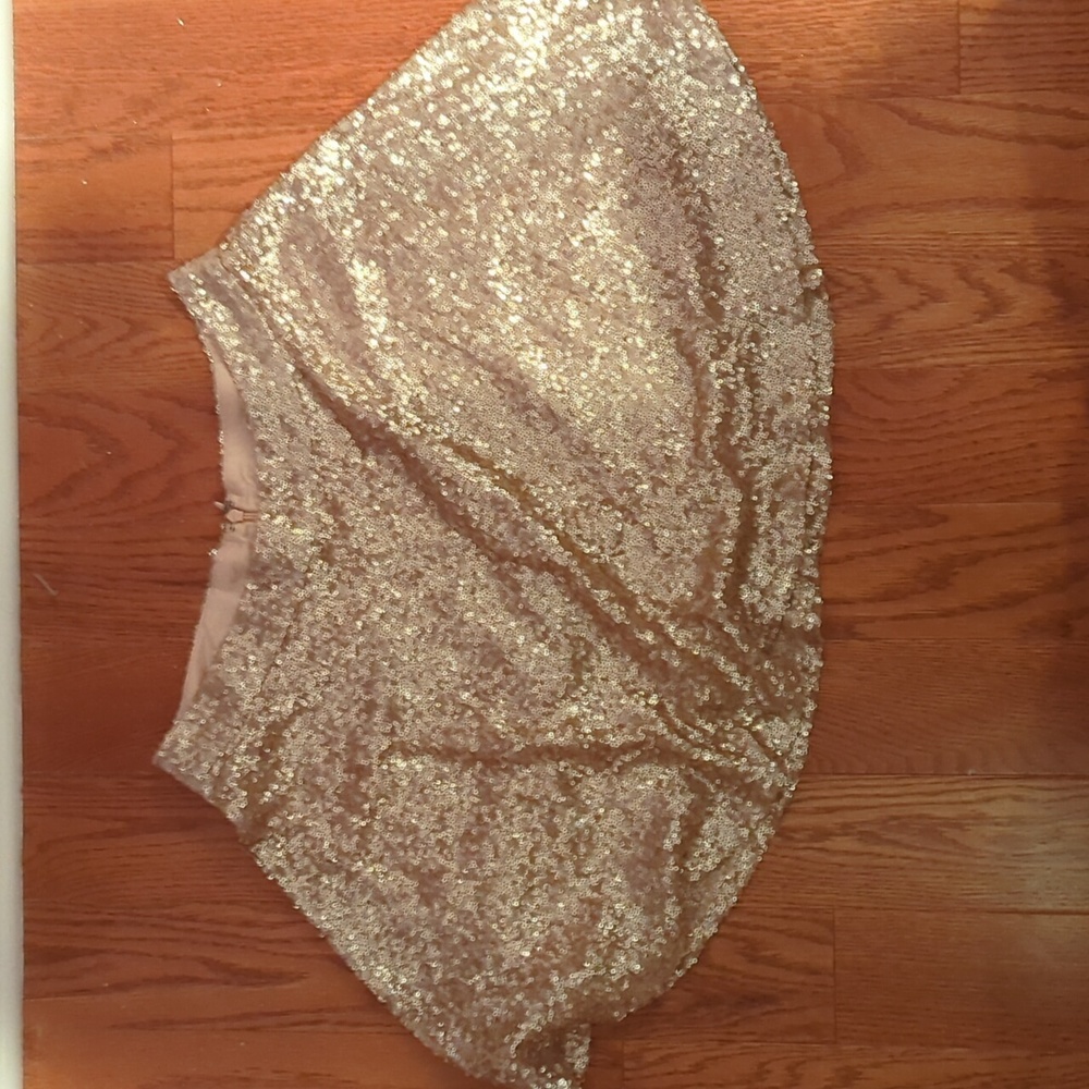 Sequin/Sparkly Gold Mini Skater Skirt Size M